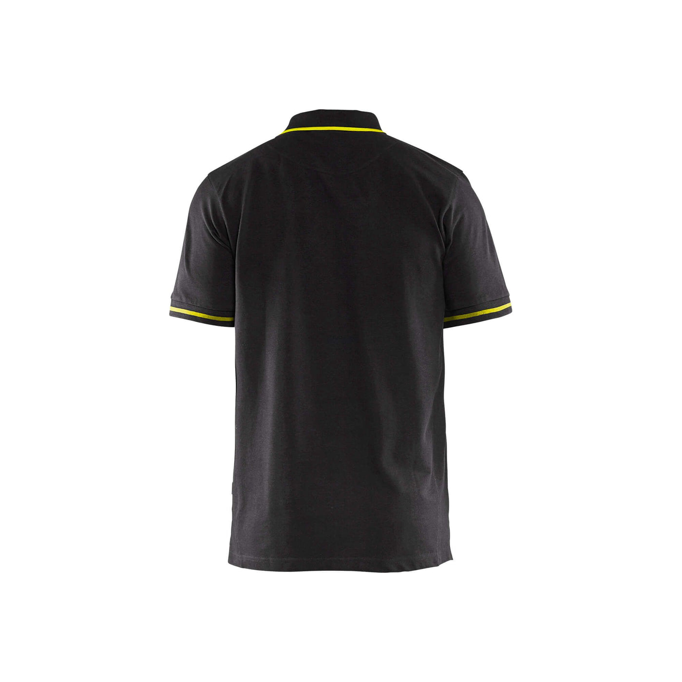 Blaklader 33891050 Work Polo Shirt Black/Hi-Vis Yellow Rear #colour_black-yellow