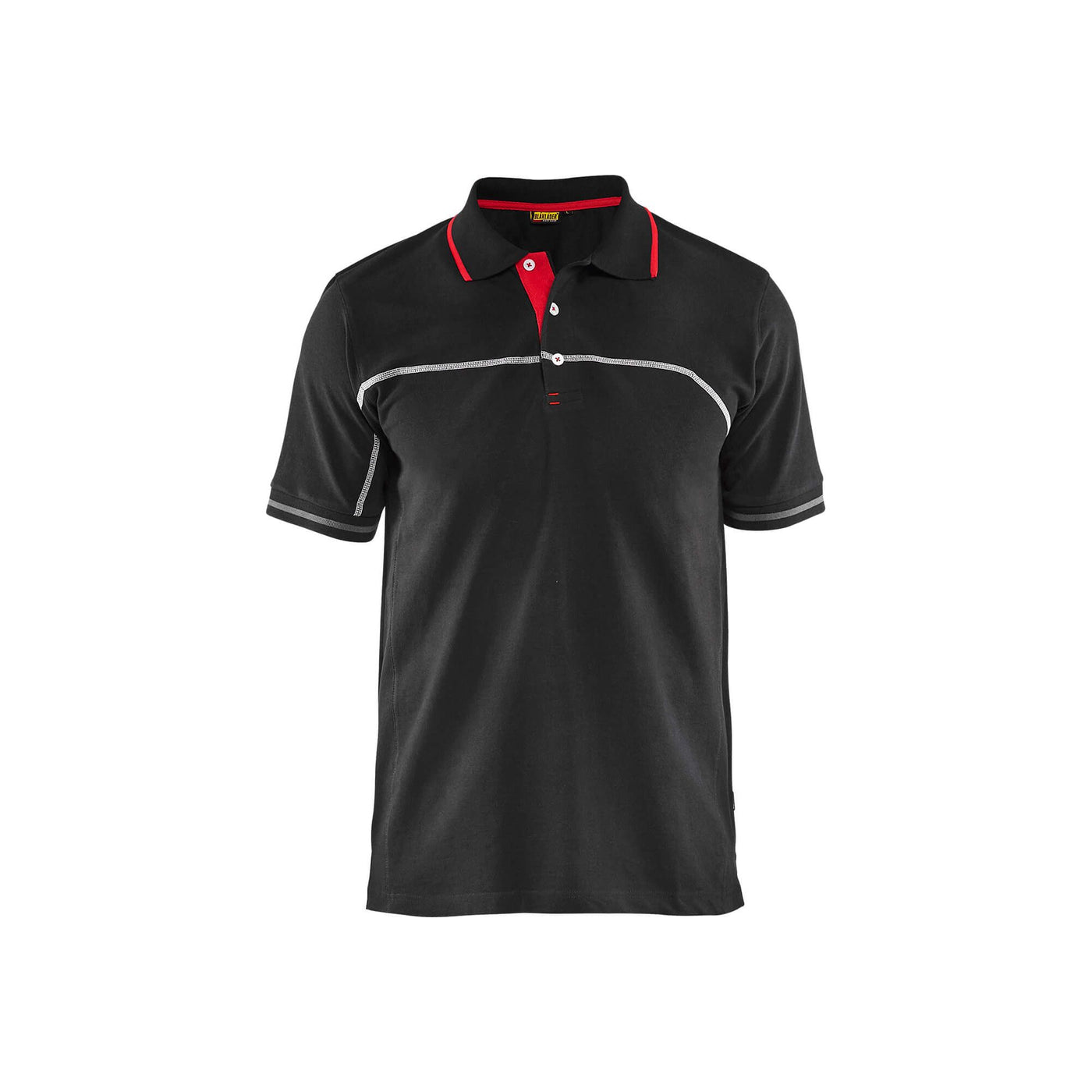 Blaklader 33891050 Work Polo Shirt Black/Red Main #colour_black-red