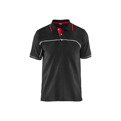 Blaklader 33891050 Work Polo Shirt Black/Red Main #colour_black-red