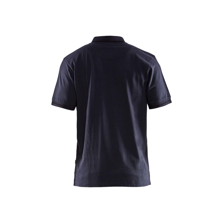 Blaklader 33891050 Work Polo Shirt Dark Navy Blue/Black Rear #colour_dark-navy-black