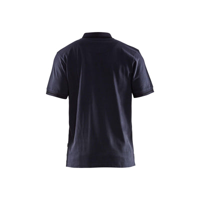 Blaklader 33891050 Work Polo Shirt Dark Navy Blue/Black Rear #colour_navy-blue-black