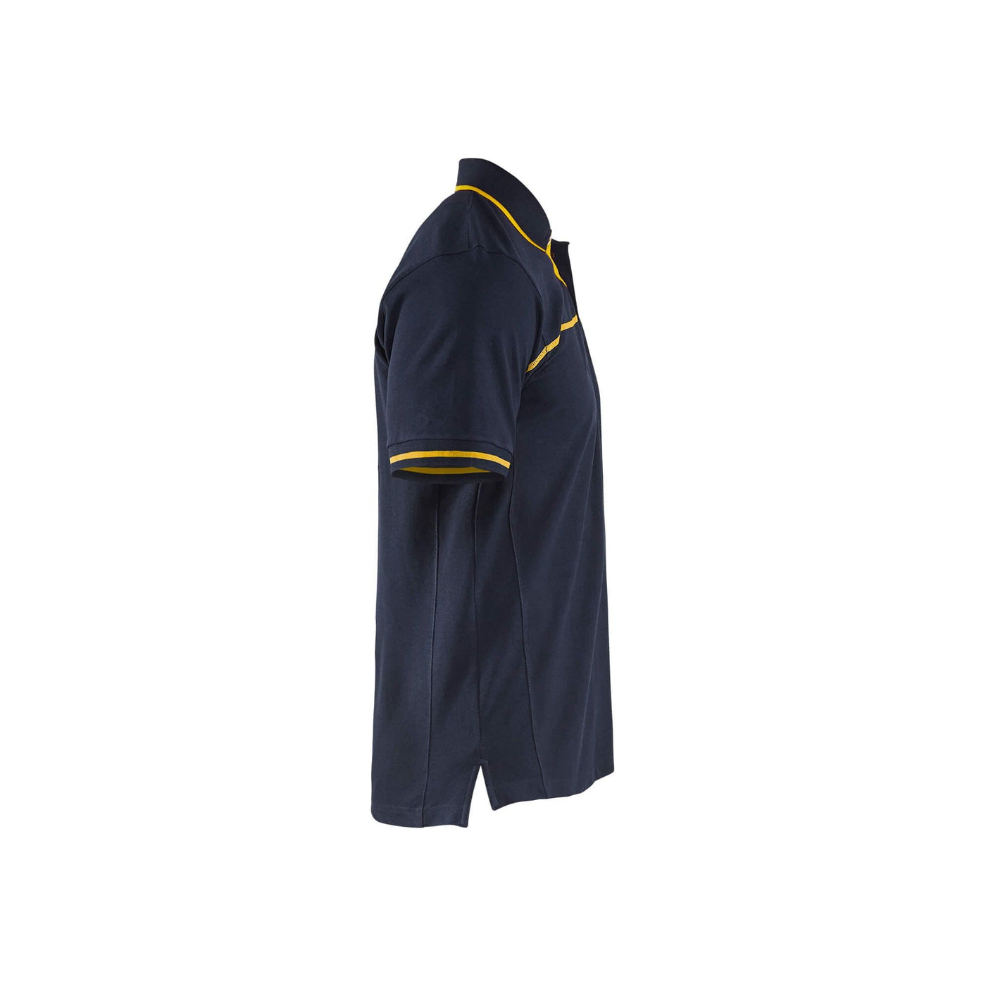 Blaklader 33891050 Work Polo Shirt Dark Navy Blue/Yellow Right #colour_dark-navy-yellow