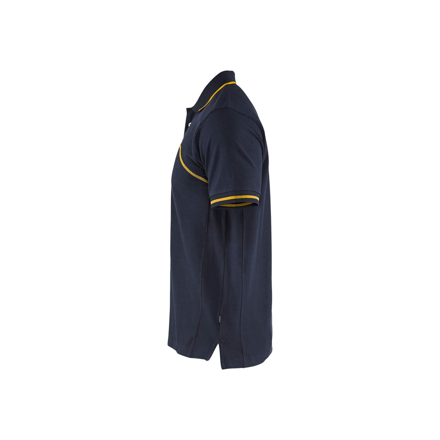 Blaklader 33891050 Work Polo Shirt Dark Navy Blue/Yellow Left #colour_dark-navy-yellow