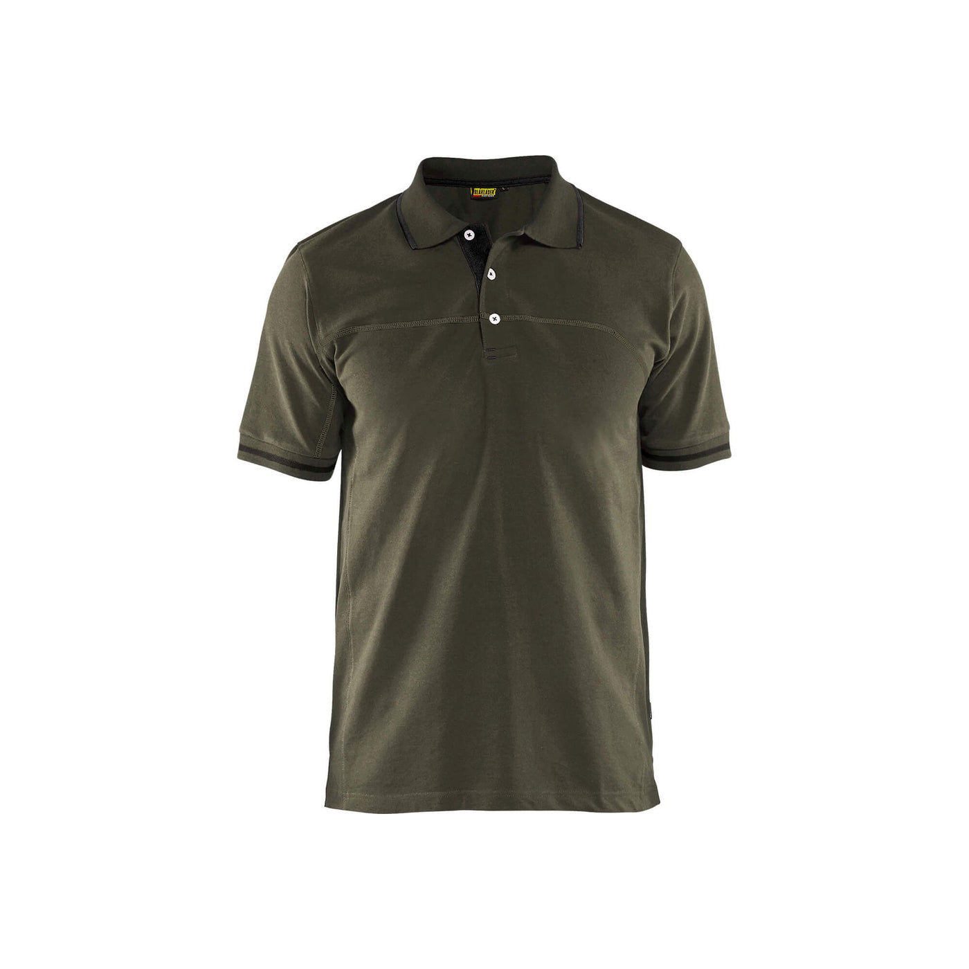 Blaklader 33891050 Work Polo Shirt Dark Olive Green/Black Main #colour_dark-olive-green-black