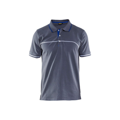 Blaklader 33891050 Work Polo Shirt Grey/Cornflower Blue Main #colour_grey-cornflower-blue
