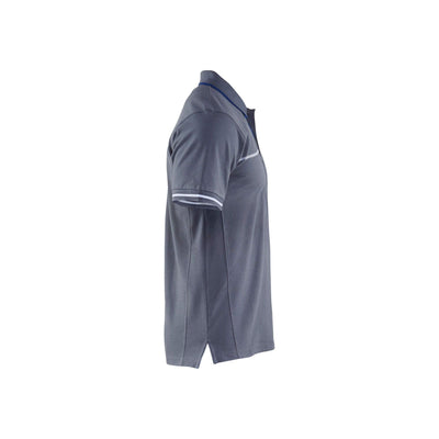 Blaklader 33891050 Work Polo Shirt Grey/Cornflower Blue Right #colour_grey-cornflower-blue