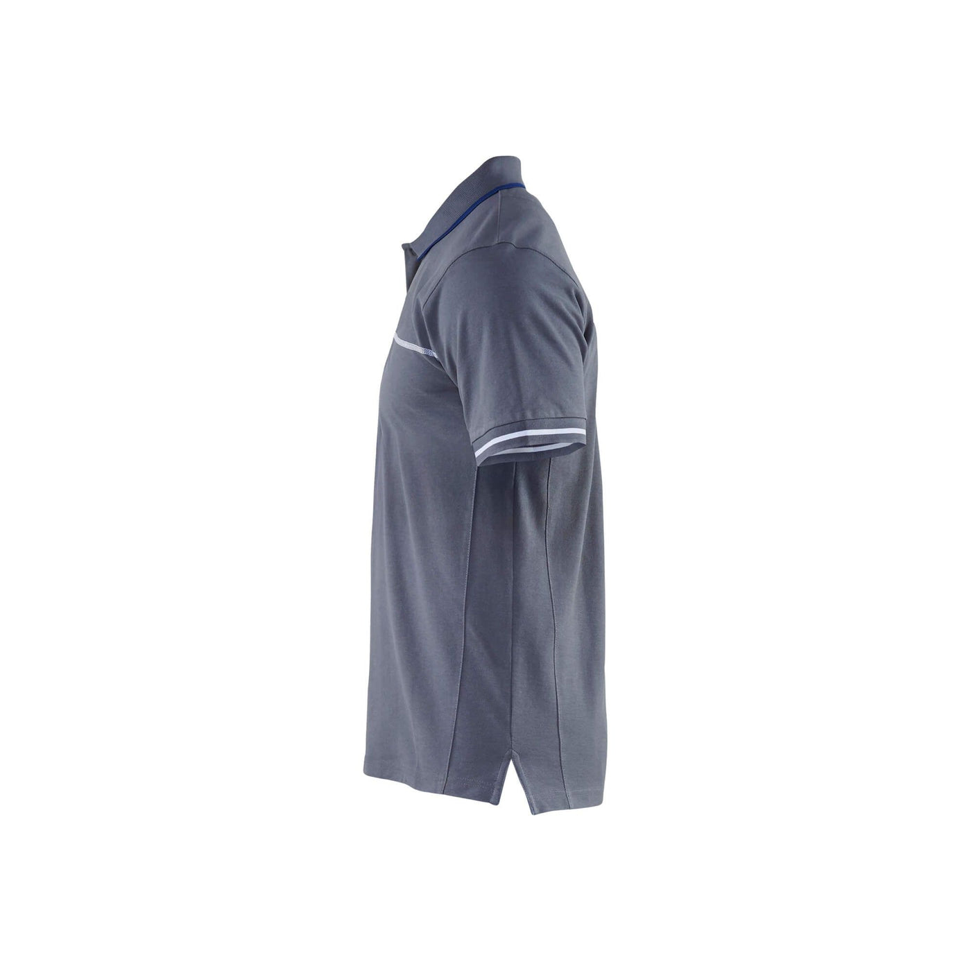 Blaklader 33891050 Work Polo Shirt Grey/Cornflower Blue Left #colour_grey-cornflower-blue