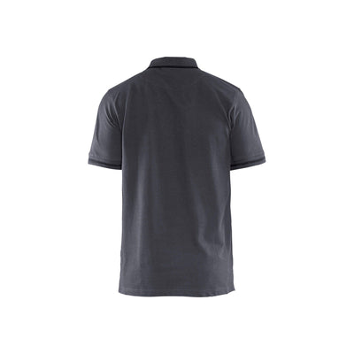 Blaklader 33891050 Work Polo Shirt Mid Grey/Black Rear #colour_mid-grey-black