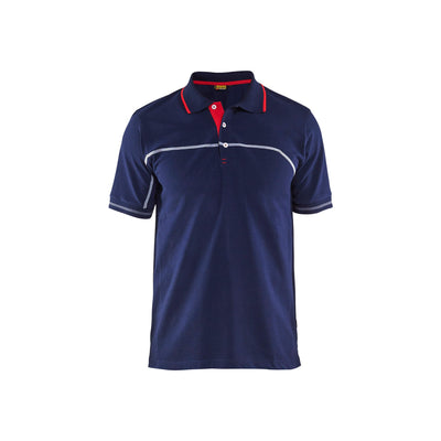 Blaklader 33891050 Work Polo Shirt Navy Blue/Red Main #colour_navy-blue-red
