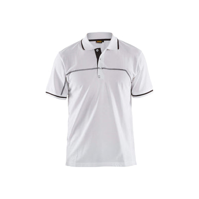 Blaklader 33891050 Work Polo Shirt White/Dark Grey Main #colour_white-dark-grey
