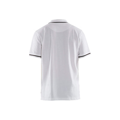 Blaklader 33891050 Work Polo Shirt White/Dark Grey Rear #colour_white-dark-grey