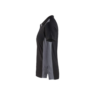 Blaklader 33901050 Work Polo Shirt Black/Grey Left #colour_black-grey