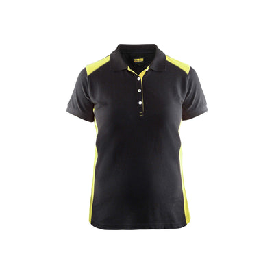 Blaklader 33901050 Work Polo Shirt Black/Hi-Vis Yellow Main #colour_black-yellow