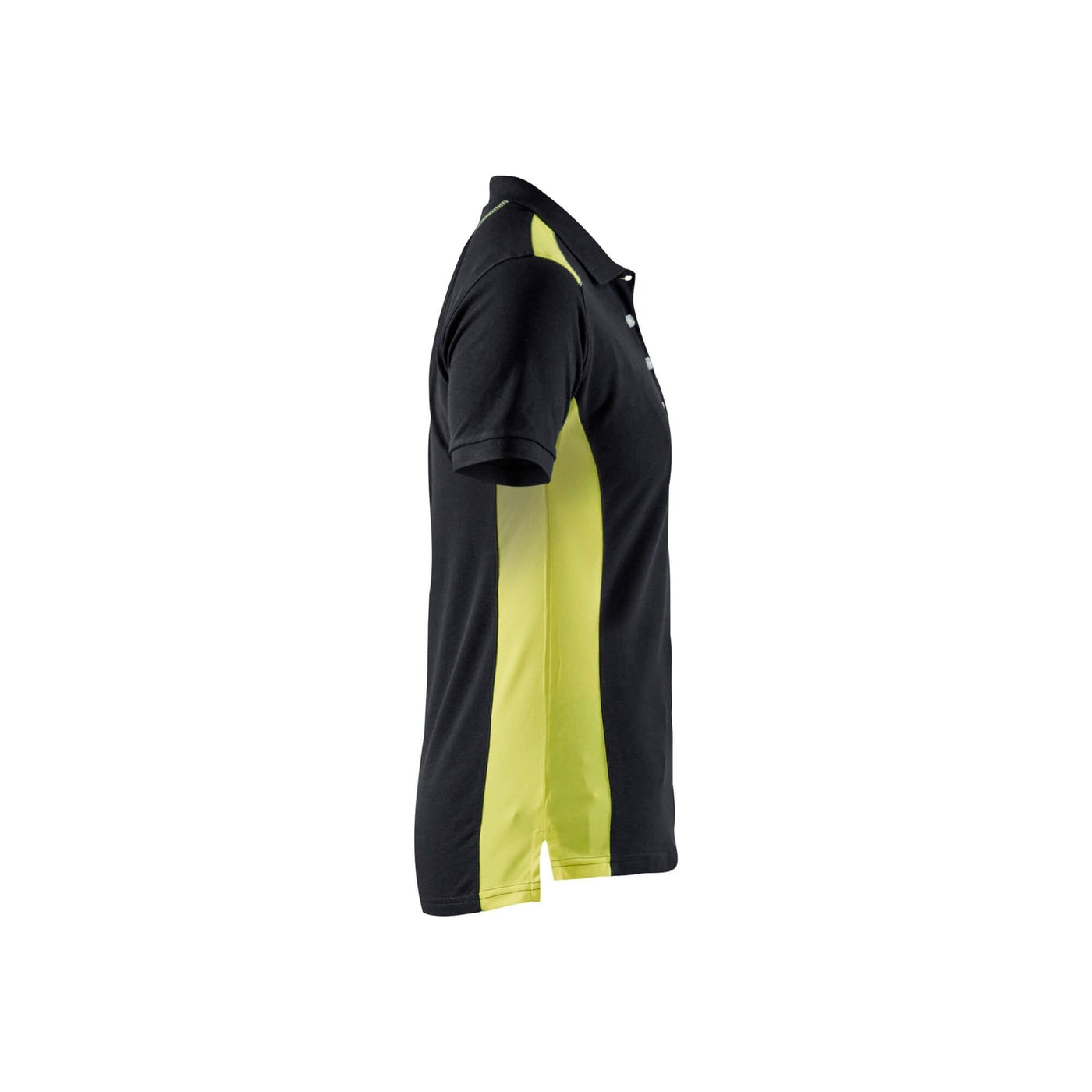 Blaklader 33901050 Work Polo Shirt Black/Hi-Vis Yellow Right #colour_black-yellow