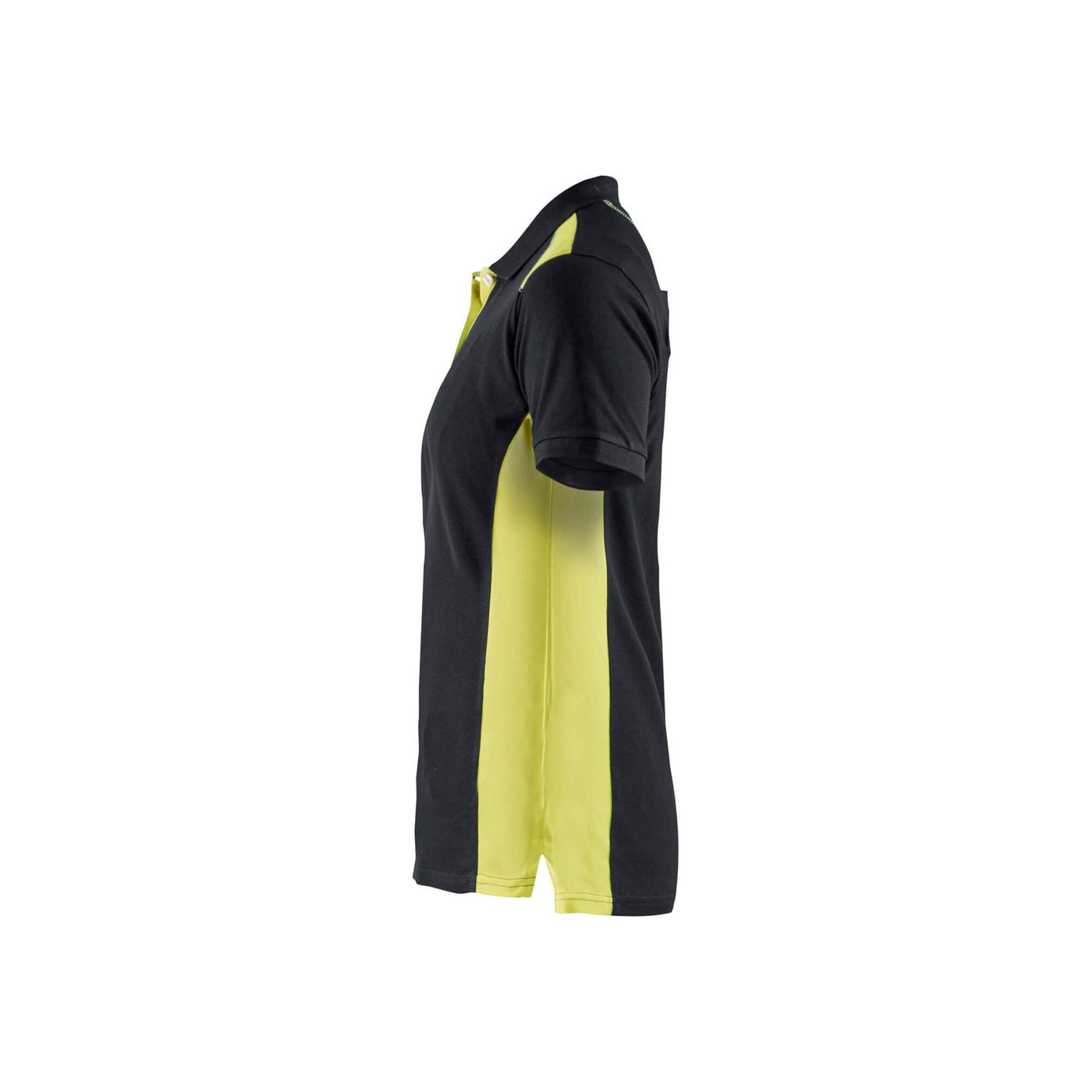 Blaklader 33901050 Work Polo Shirt Black/Hi-Vis Yellow Left #colour_black-yellow