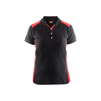 Blaklader 33901050 Work Polo Shirt Black/Red Main #colour_black-red