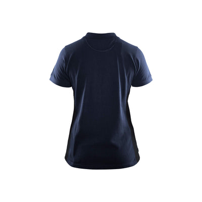 Blaklader 33901050 Work Polo Shirt Dark Navy Blue/Black Rear #colour_dark-navy-black