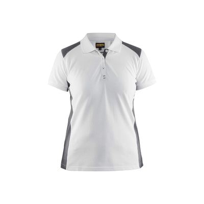 Blaklader 33901050 Work Polo Shirt White/Grey Main #colour_white-grey