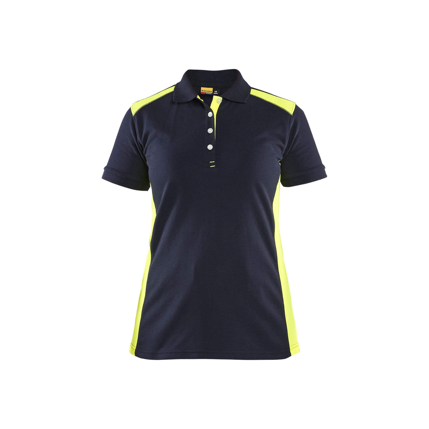Blaklader 33901050 Womens Polo Shirt Dark Navy Blue/Hi-Vis Yellow Main #colour_dark-navy-blue-yellow