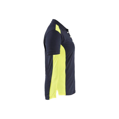 Blaklader 33901050 Womens Polo Shirt Dark Navy Blue/Hi-Vis Yellow Right #colour_dark-navy-blue-yellow
