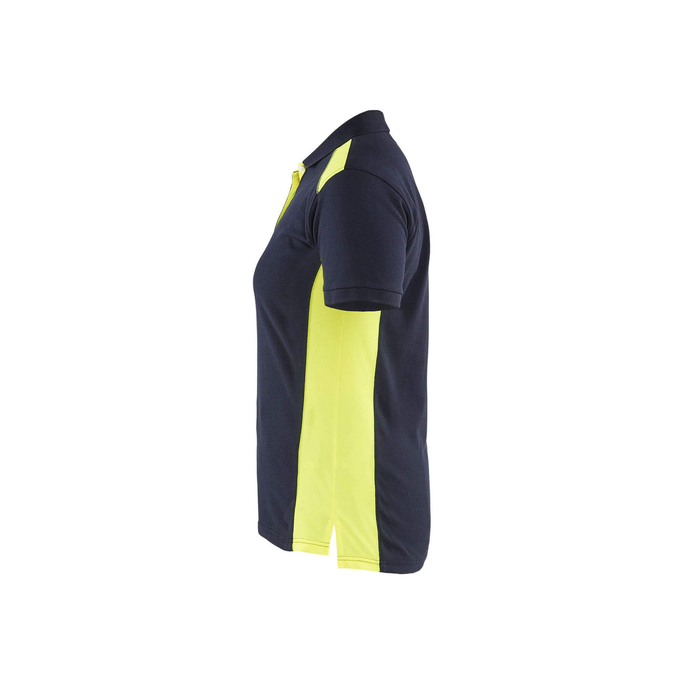 Blaklader 33901050 Womens Polo Shirt Dark Navy Blue/Hi-Vis Yellow Left #colour_dark-navy-blue-yellow