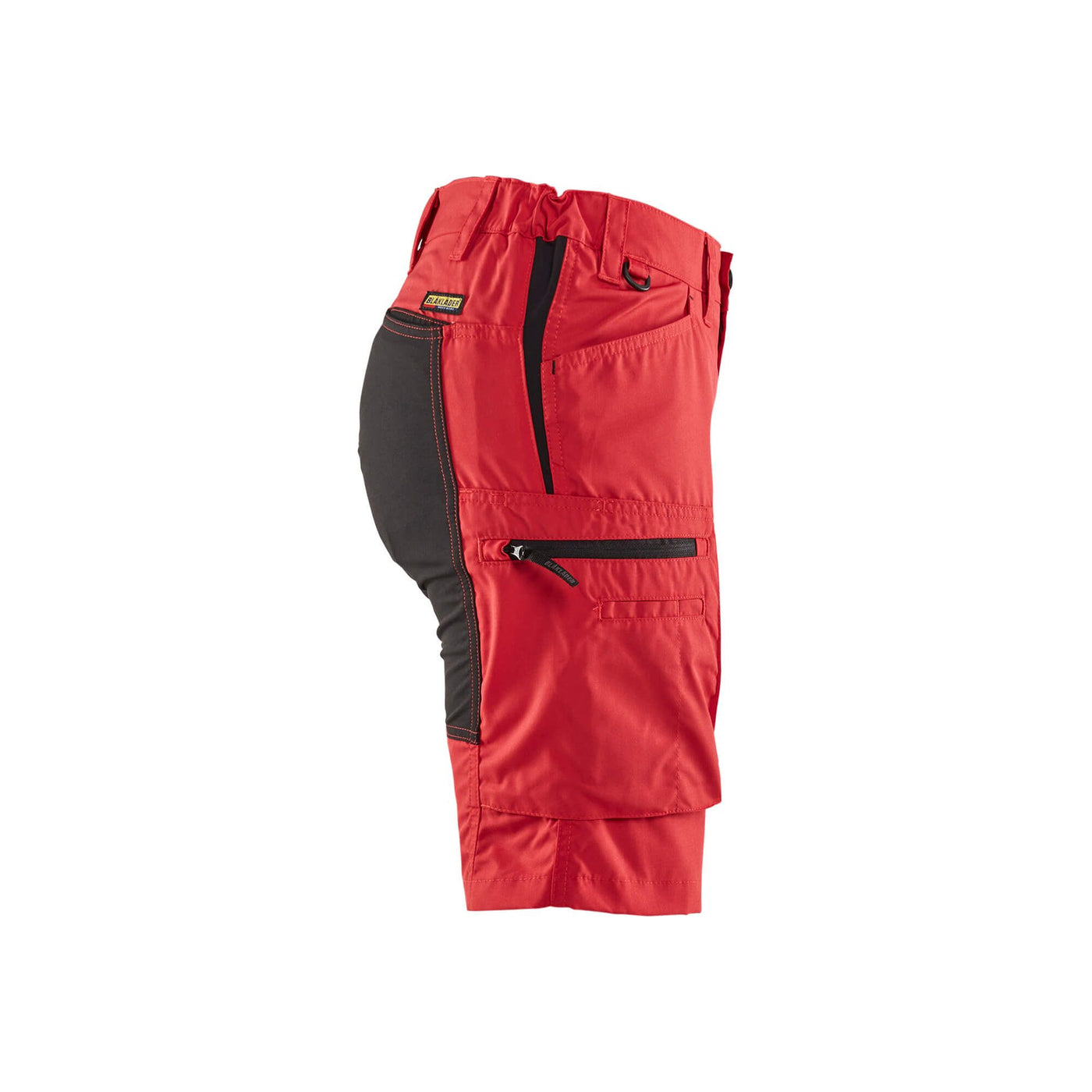 Blaklader 71491845 Work Shorts Stretch Red/Black Right #colour_red-black