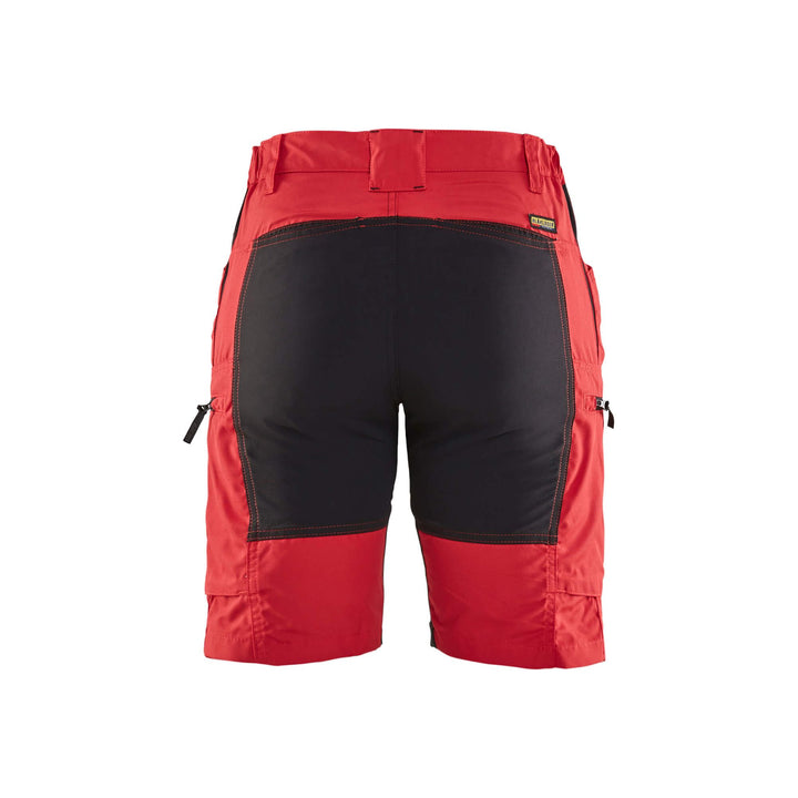 Blaklader 71491845 Work Shorts Stretch Red/Black Rear #colour_red-black