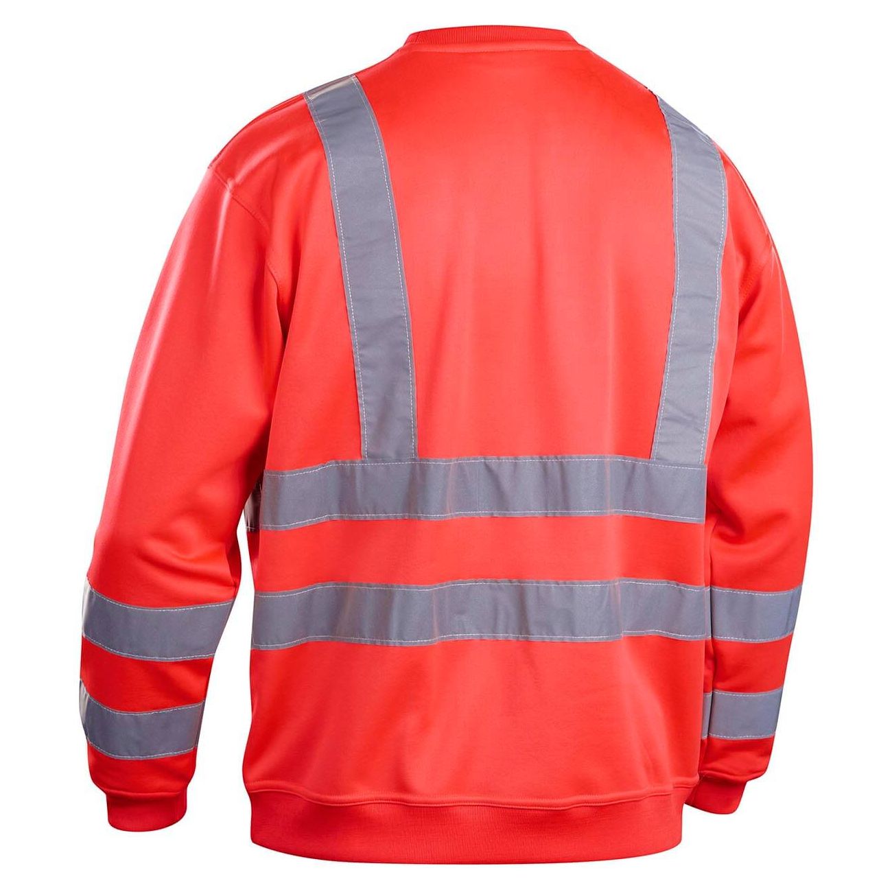 Blaklader 33411974 Work Sweatshirt Hi-Vis Hi-Vis Red Rear #colour_hi-vis-red