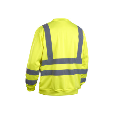 Blaklader 33411974 Work Sweatshirt Hi-Vis Hi-Vis Yellow Rear #colour_yellow