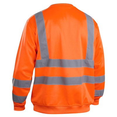 Blaklader 33411974 Work Sweatshirt Hi-Vis Orange Rear #colour_orange