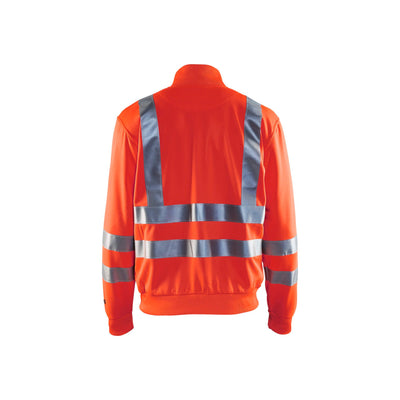Blaklader 33581974 Work Sweatshirt Hi-Vis Hi-Vis Red Rear #colour_hi-vis-red