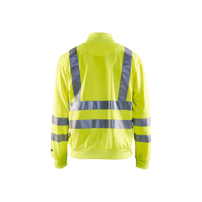 Blaklader 33581974 Work Sweatshirt Hi-Vis Hi-Vis Yellow Rear #colour_yellow