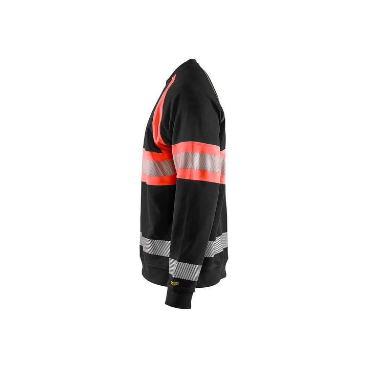 Blaklader 33591158 Work Sweatshirt Hi-Vis Black/Red Left #colour_black-red