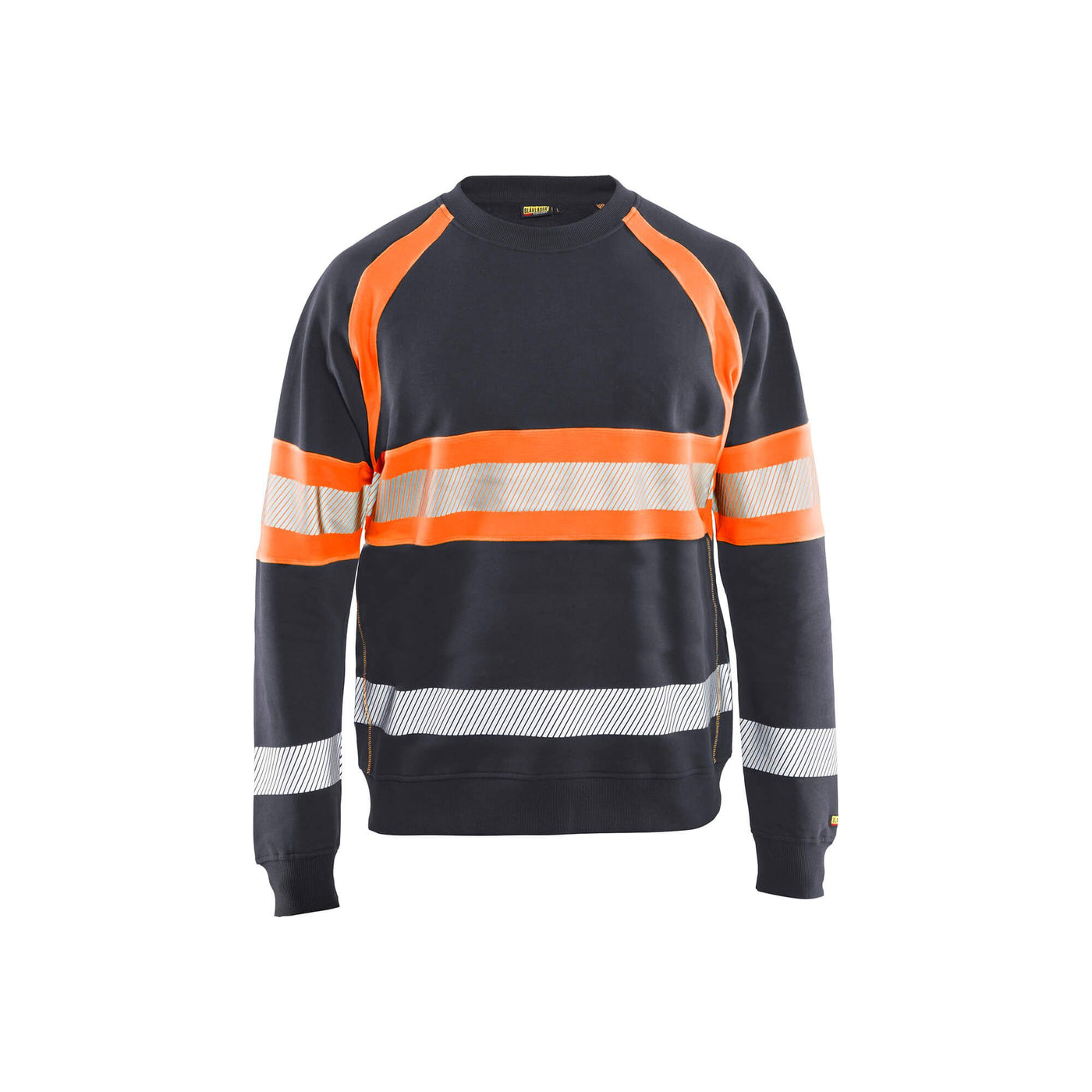 Blaklader 33591158 Work Sweatshirt Hi-Vis Mid Grey/ Hi-Vis Orange Main #colour_mid-grey--hi-vis-orange