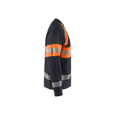 Blaklader 33591158 Work Sweatshirt Hi-Vis Mid Grey/ Hi-Vis Orange Right #colour_mid-grey--hi-vis-orange