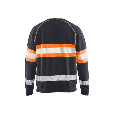 Blaklader 33591158 Work Sweatshirt Hi-Vis Mid Grey/ Hi-Vis Orange Rear #colour_mid-grey--hi-vis-orange