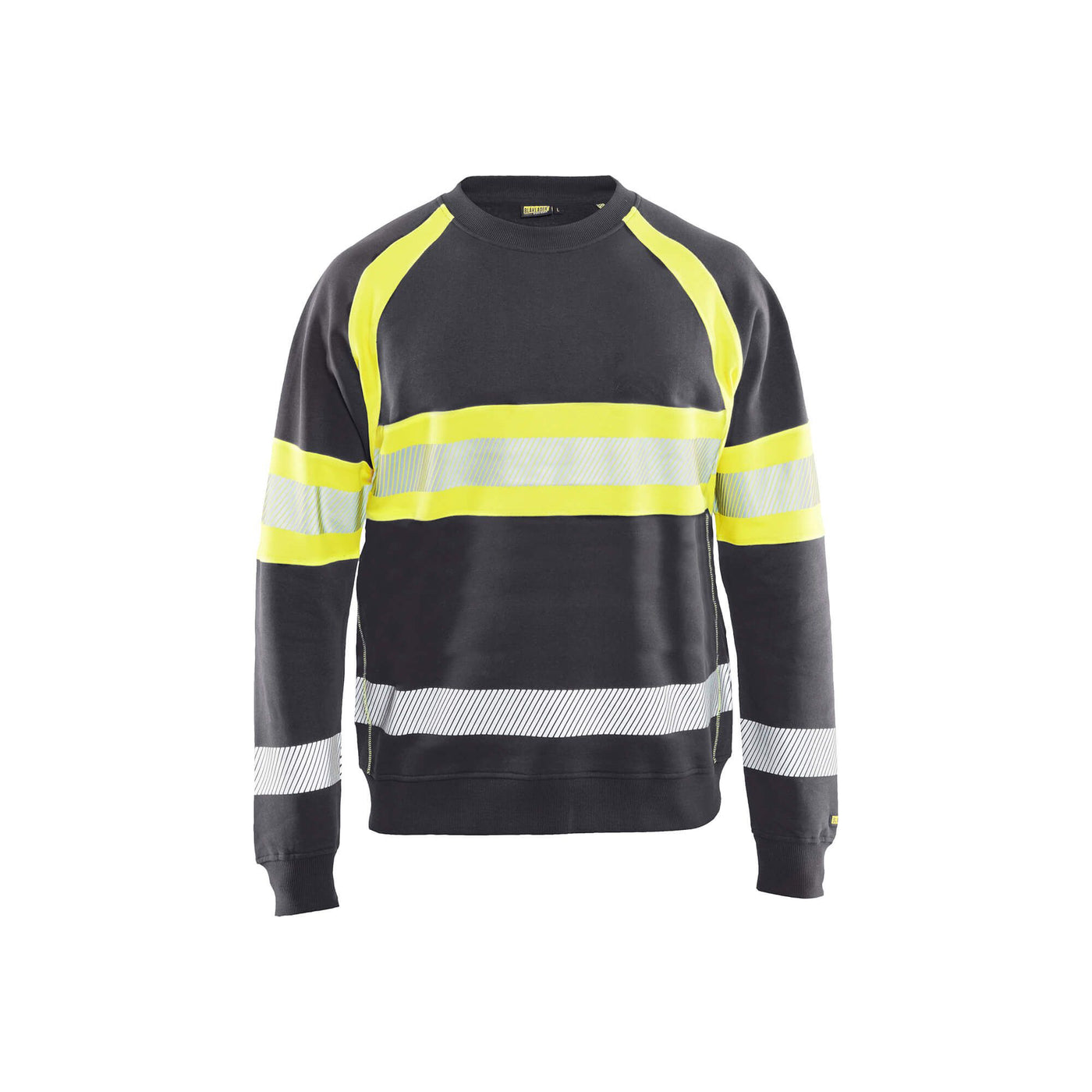 Blaklader 33591158 Work Sweatshirt Hi-Vis Mid Grey/Hi-Vis Yellow Main #colour_mid-grey-hi-vis-yellow