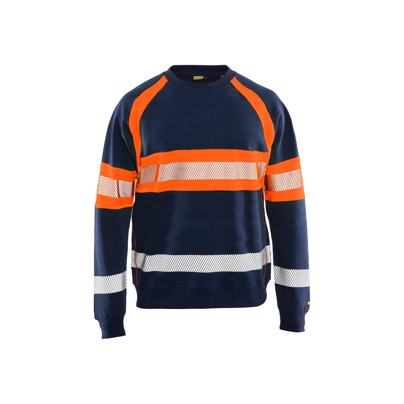 Blaklader 33591158 Work Sweatshirt Hi-Vis Navy Blue/Orange Main #colour_navy-blue-orange