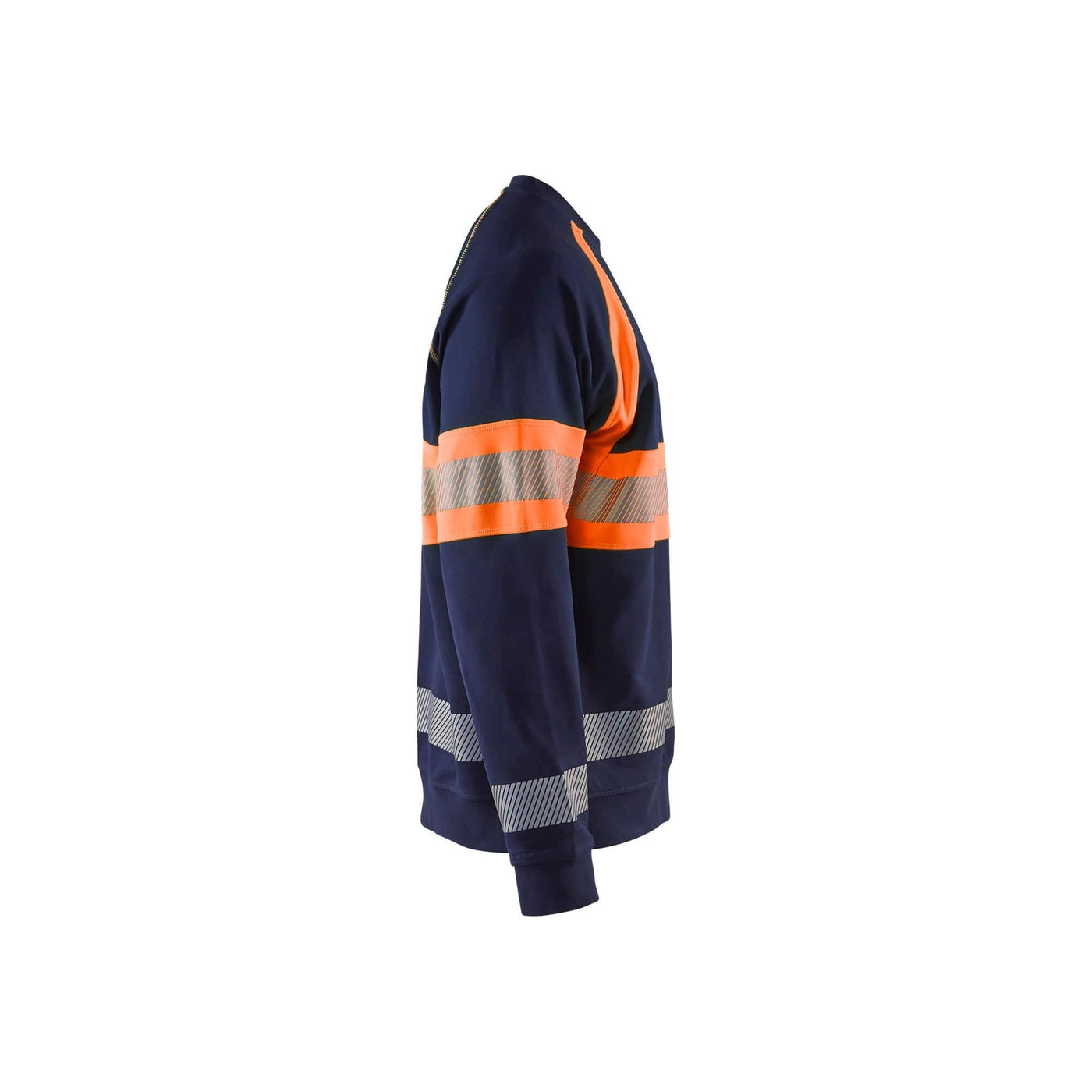 Blaklader 33591158 Work Sweatshirt Hi-Vis Navy Blue/Orange Right #colour_navy-blue-orange