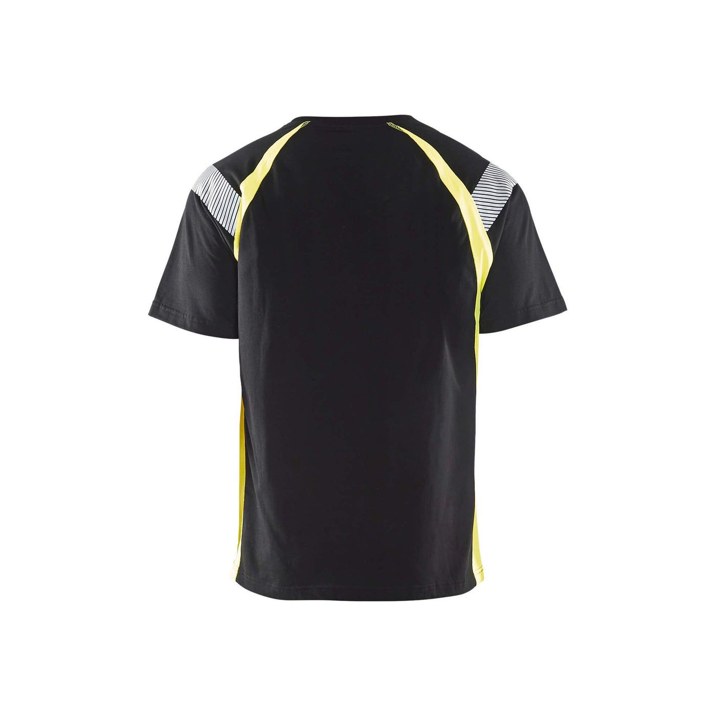 Blaklader 33321030 Work T-Shirt Black/Hi-Vis Yellow Rear #colour_black-yellow
