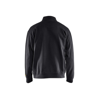 Blaklader 33701158 Workwear Collar Sweatshirt Black Rear #colour_black