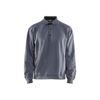 Blaklader 33701158 Workwear Collar Sweatshirt Grey Main #colour_grey