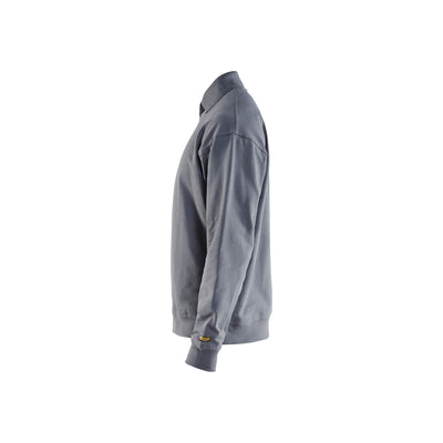 Blaklader 33701158 Workwear Collar Sweatshirt Grey Left #colour_grey