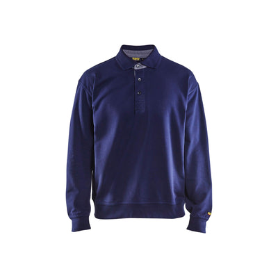 Blaklader 33701158 Workwear Collar Sweatshirt Navy Blue Main #colour_navy-blue