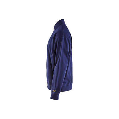 Blaklader 33701158 Workwear Collar Sweatshirt Navy Blue Left #colour_navy-blue