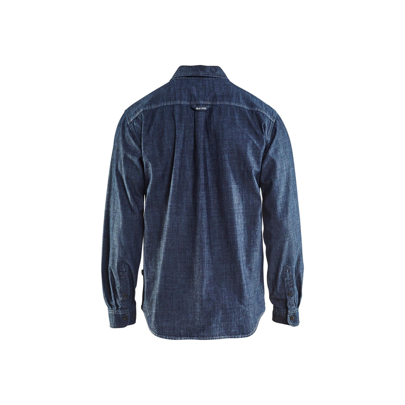 Blaklader 32951129 Workwear Denim Shirt Navy Blue Rear #colour_navy-blue