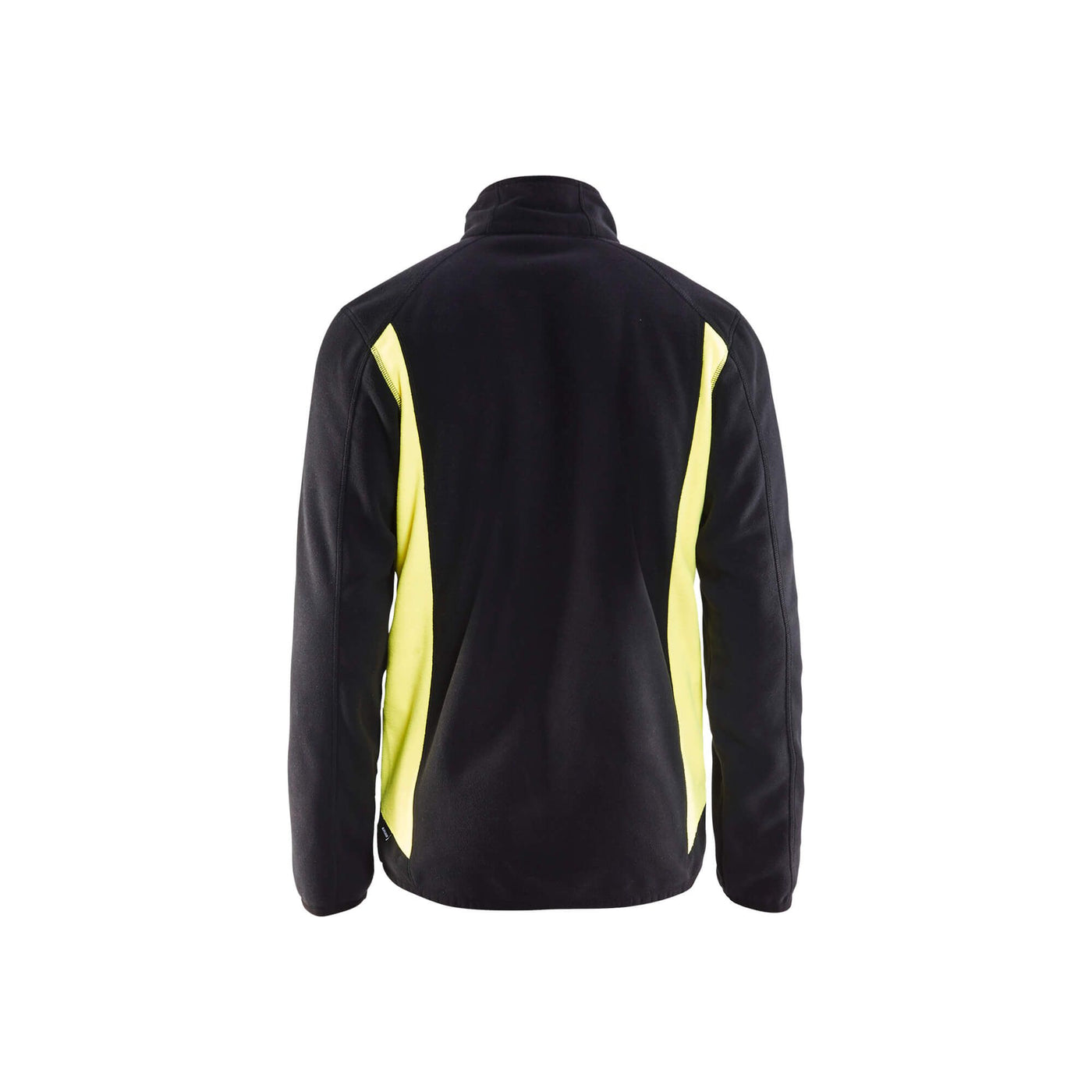 Blaklader 47302510 Workwear Fleece Jacket Black/Hi-Vis Yellow Rear #colour_black-yellow