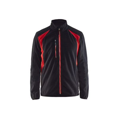 Blaklader 47302510 Workwear Fleece Jacket Black/Red Main #colour_black-red