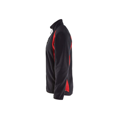 Blaklader 47302510 Workwear Fleece Jacket Black/Red Left #colour_black-red