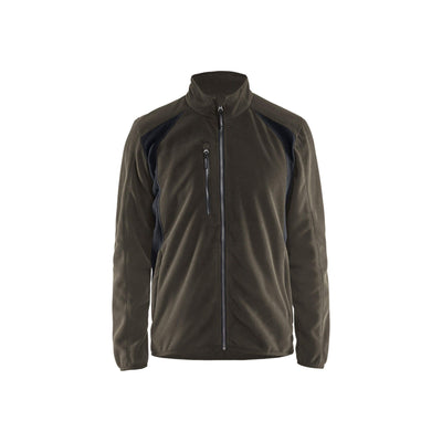 Blaklader 47302510 Workwear Fleece Jacket Dark Olive Green/Black Main #colour_dark-olive-green-black